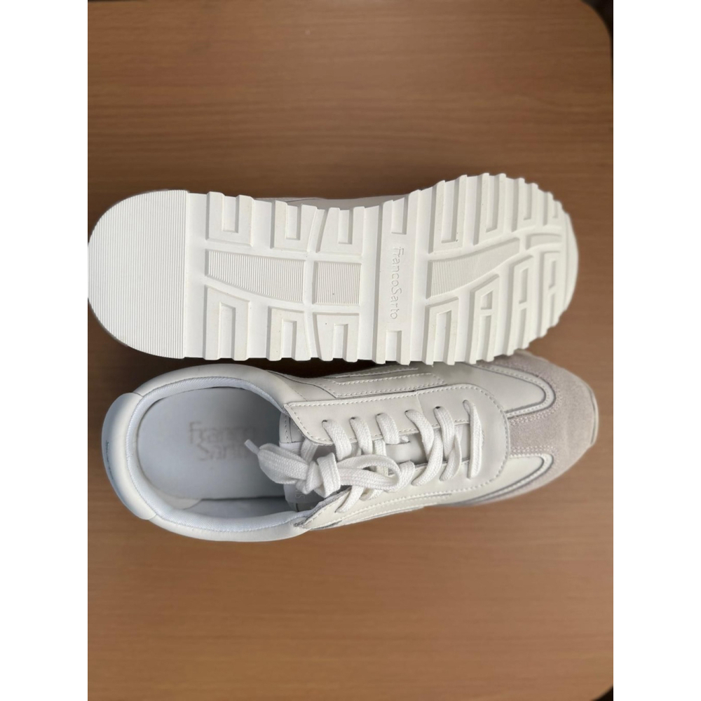 Franco Sarto Womens Matera Suede Leather Casual Sneakers SZ 9.5 M WHITE - Picture 10 of 12